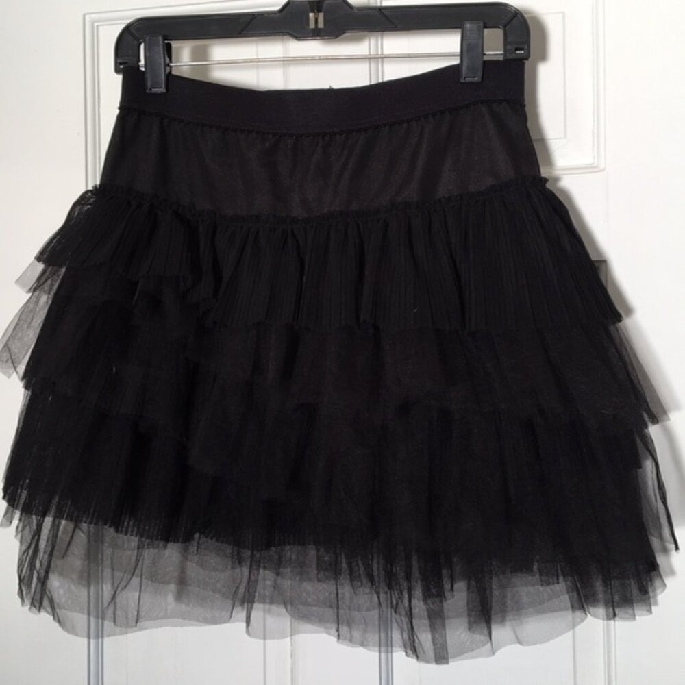BCBGMa Azria Elegant Black Tiered Skirt-Large - Picture 4 of 6